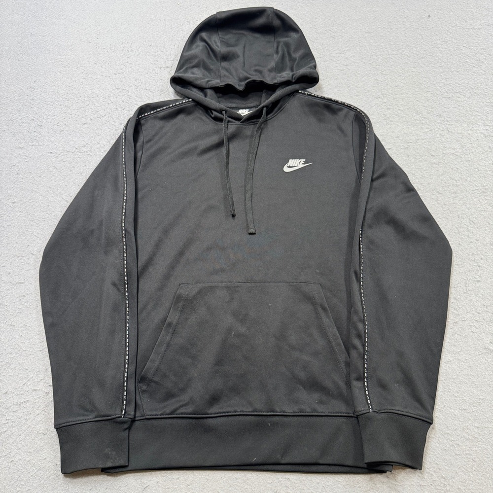 Nike Hoodie Mens Small Black Mesh Lined Oversized Pullover Gym Training Athletic